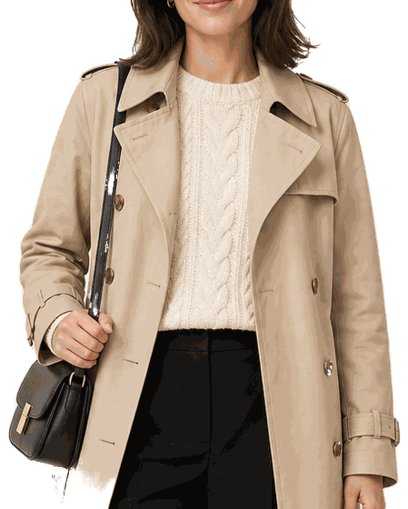 The trench coat cut out from the photo